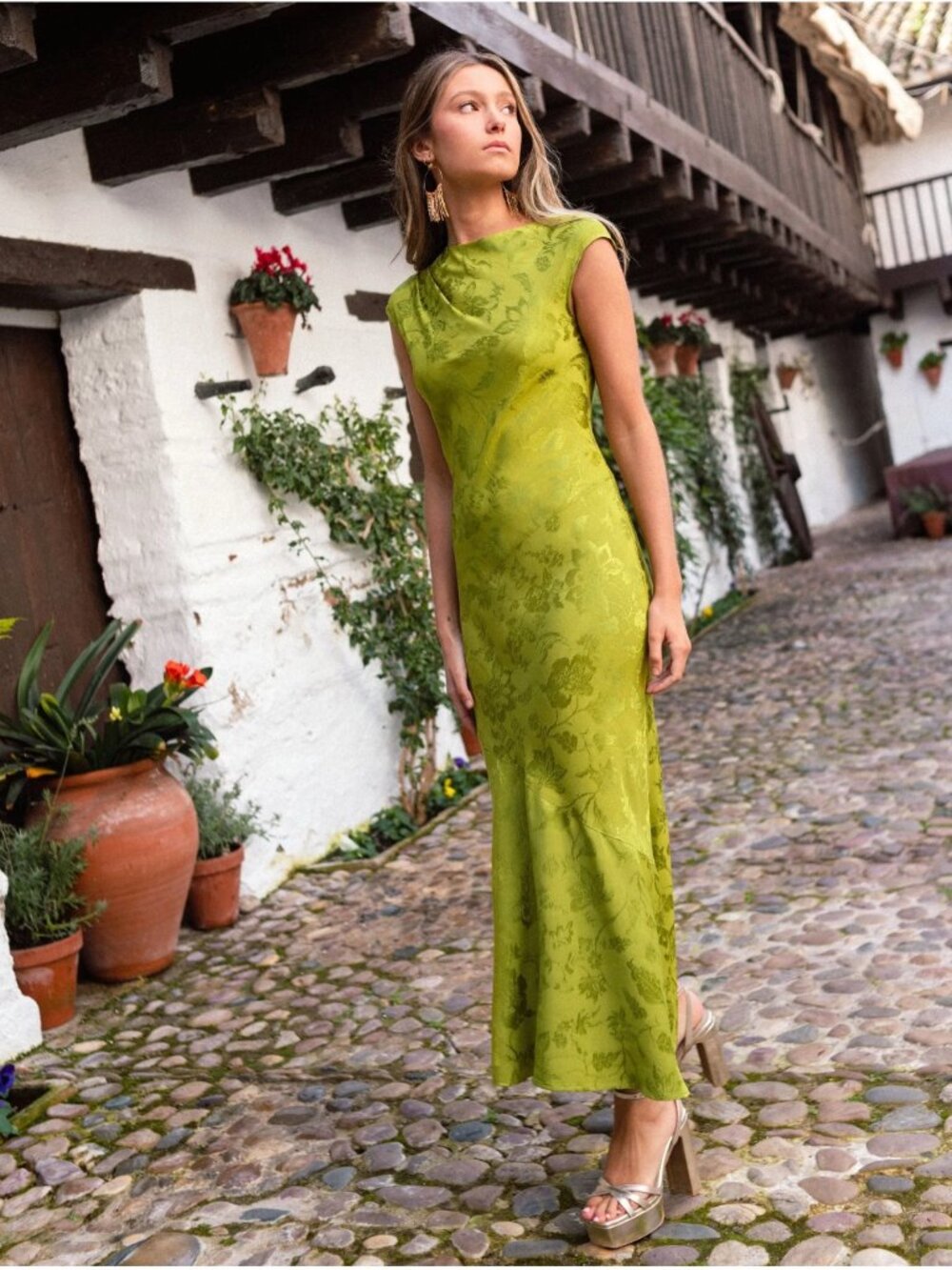 THE-ARE Valentina Dress in Green (Small)